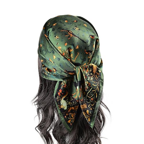 100% Mulberry Silk Square Scarf for Neck or Hair-27"x27" Women Natural Silk Neckerchief Headscarf2