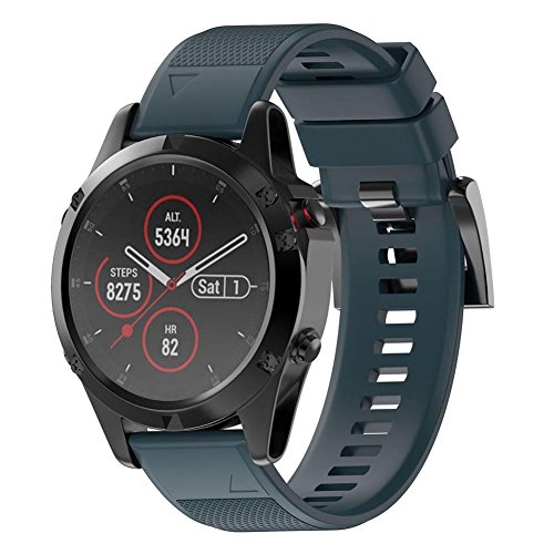 Crewell de Remplacement Bracelet de Montre Bracelet de Sangle Souple en Silicone pour Garmin Fenix 5 Plus