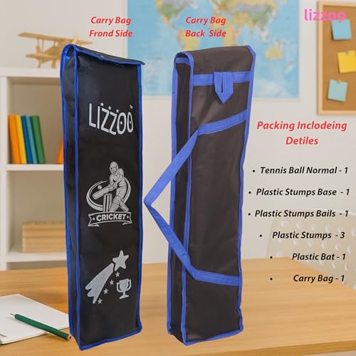 Image of Cricket Kit | Cricket Kit for Kids | Cricket Set | Bat Kit | Toy for Boys & Girls | Outdoor Sports Gift (Plastic Plan Bat (Size-4) 5-10 Years)