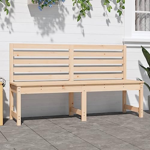 Banc de jardin bois 157 cm marron résistant aux intempéries avec dossier confortable - 4