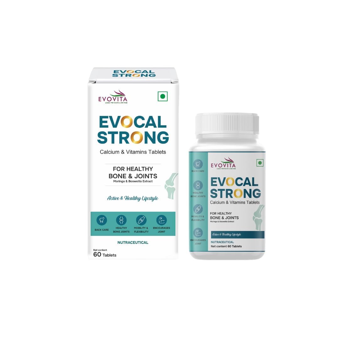 Evocal Strong Calcium Vitamin Tablets Magnesium and Vitamin Supplement Capsules, 500mg Calcium Carbonate (60 Tablet)-image-41