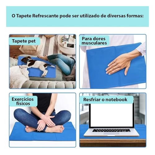 Tapete Gelado Pet Refrescante Médio 50x65cm Cães E Gatos Pet