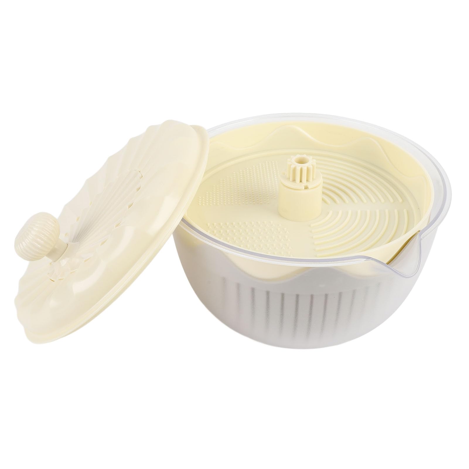 Salad Spinner, Manual Wash and Dry, Food Grade ABS (Beżowy)