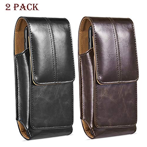 suily - Funda de Piel Universal para cinturón de teléfono móvil, con Cierre magnético para iPhone 6 Plus/7 Plus/8 Plus, Samsung Android