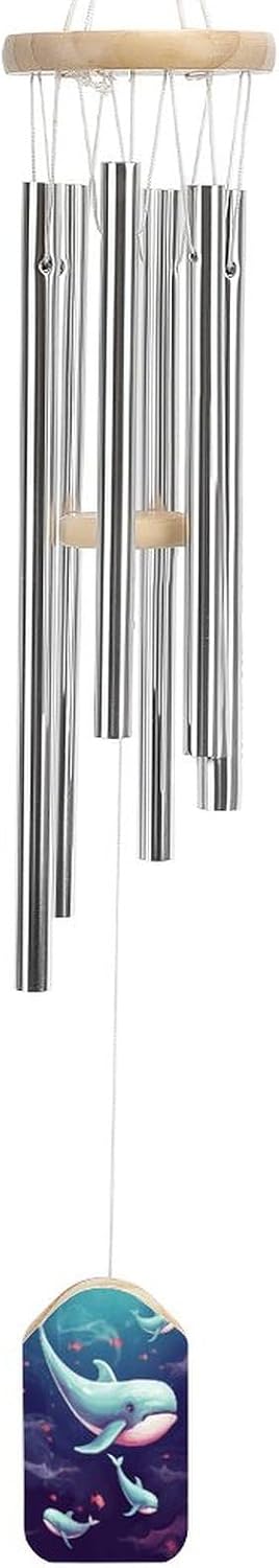 Outdoor Wind Chimes, Whale Printed Wind Chimes,Simple Wind Chimes,Curtain Wind Chimes for Home Decoration