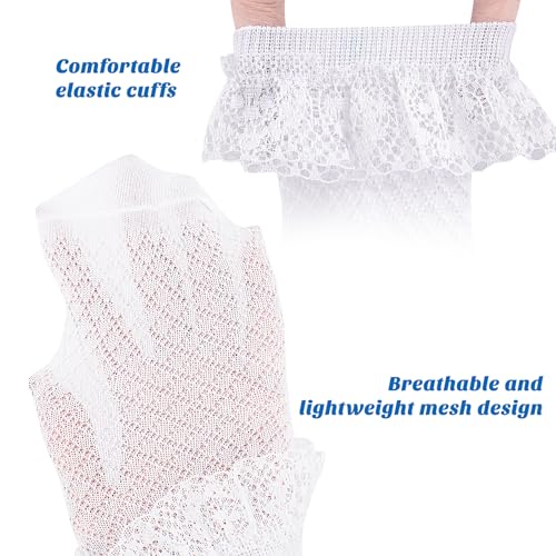 Looching Baby Todller Girls Eyelet Ruffle Lace Sock White Cotton Princess Style Ankle Dress Frilly Mesh Thin Socks Pack of 53