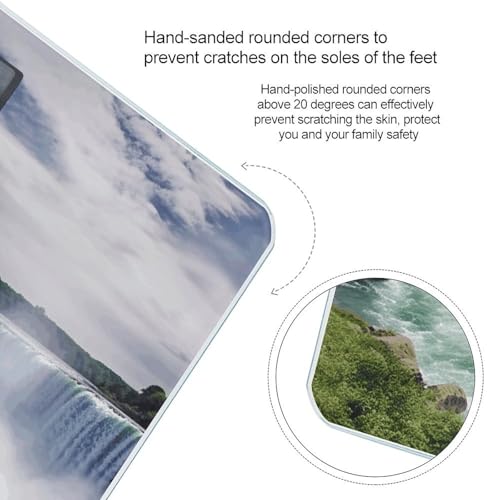 Báscula digital de vidrio templado Niagara Falls con pantalla LCD miniatura 4