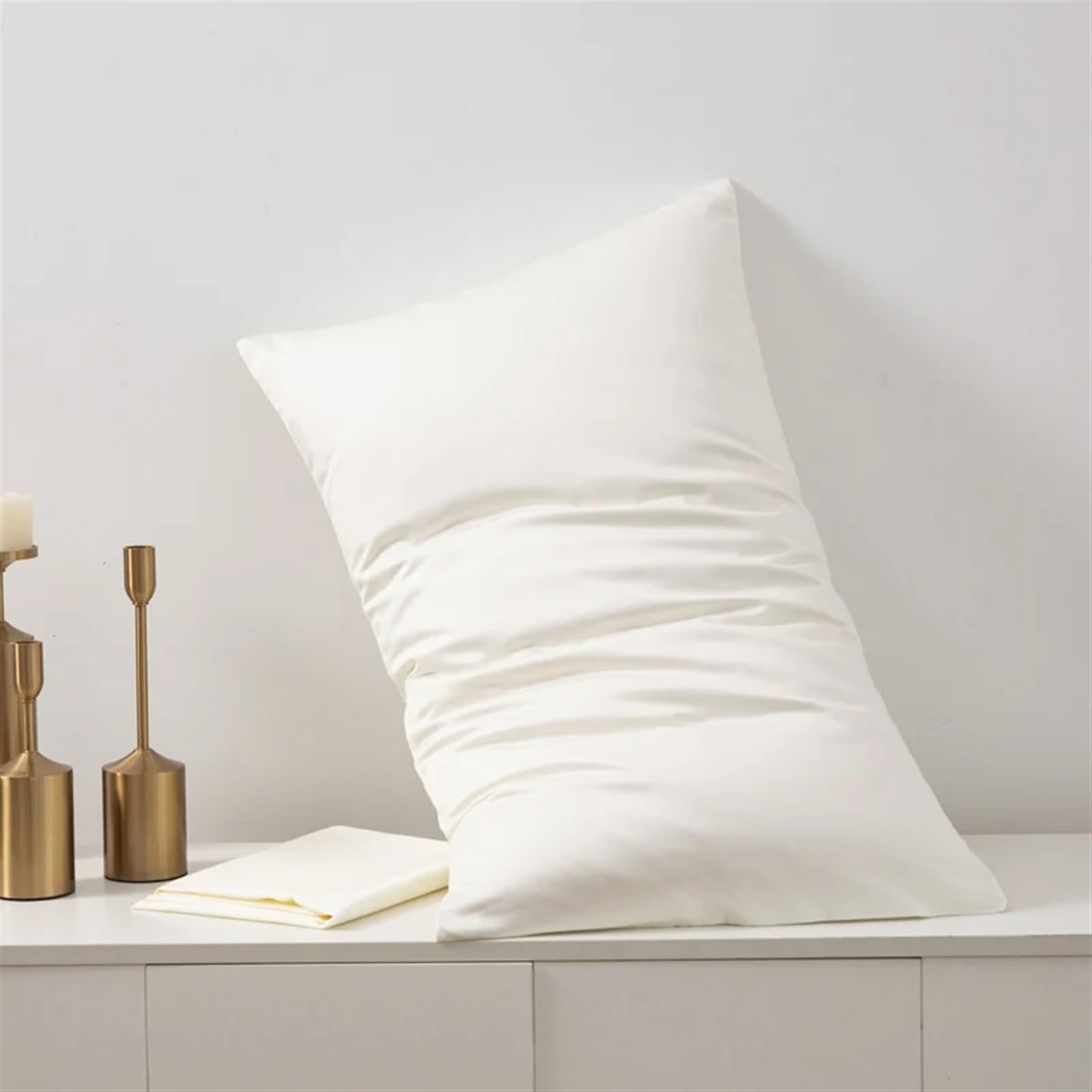 Satin Kissenbezug,Satin Kopfkissenbezug Baumwoll-Kissenbezug, einfarbig, for Zuhause, Hotel, Bettwäsche, Kissenbezug, kurzer Stil (Color : 4, Size : 70x70cm 2pcs)