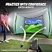 GoSports Range Cage 10 ft x 8 ft Golf Practice Hitting Net with Simulator Impact Screen
