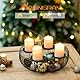 Kerzenhalter Adventskranz 8cm 4er,Kerzenteller für Adventskranz Stumpenkerzen,Kerzenständer Metall Schwarz mit Dorn stabkerzen Halter für Kerzen Weihnachten Deko Tischdeko