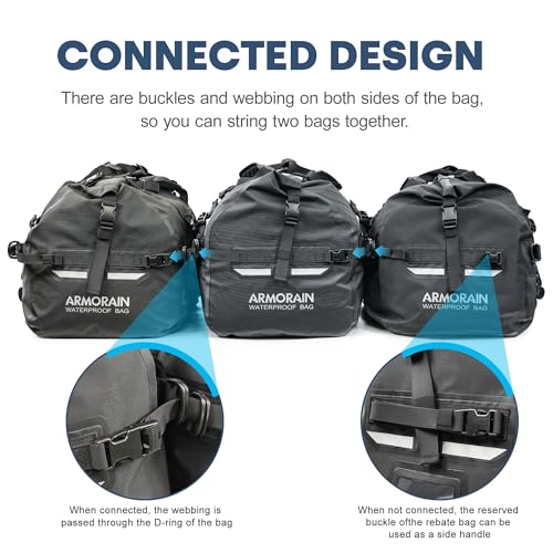 Bolsa seca impermeable hermética de viaje con gran capacidad 120-140L, correas ajustables inflables y asas, adecuada para equipos de buceo, motocicletas, remo, kayak y camping miniatura 4