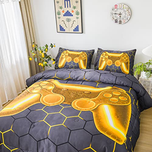 Ntbed HU-XI-201 Game Console Comforter Set For Boys Girls Kids Geometric Lightweight Microfiber Bedding Sets thumb #1
