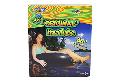 Water Sports Original ItzaTube Inflatable Black Inner Tube Large 36" Diameter - Thumbnail 4