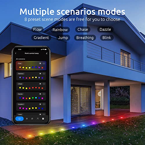 Jirvy Led Deck Lights Kit 10Pcs Φ 1.22" Rgbw Low Voltage Wireless Smart Phone Control Compatible With Alexa Google Home, Recessed Ip67 Waterproof For Landscape Lighting, Stair Decor, Step Inground #TOP1