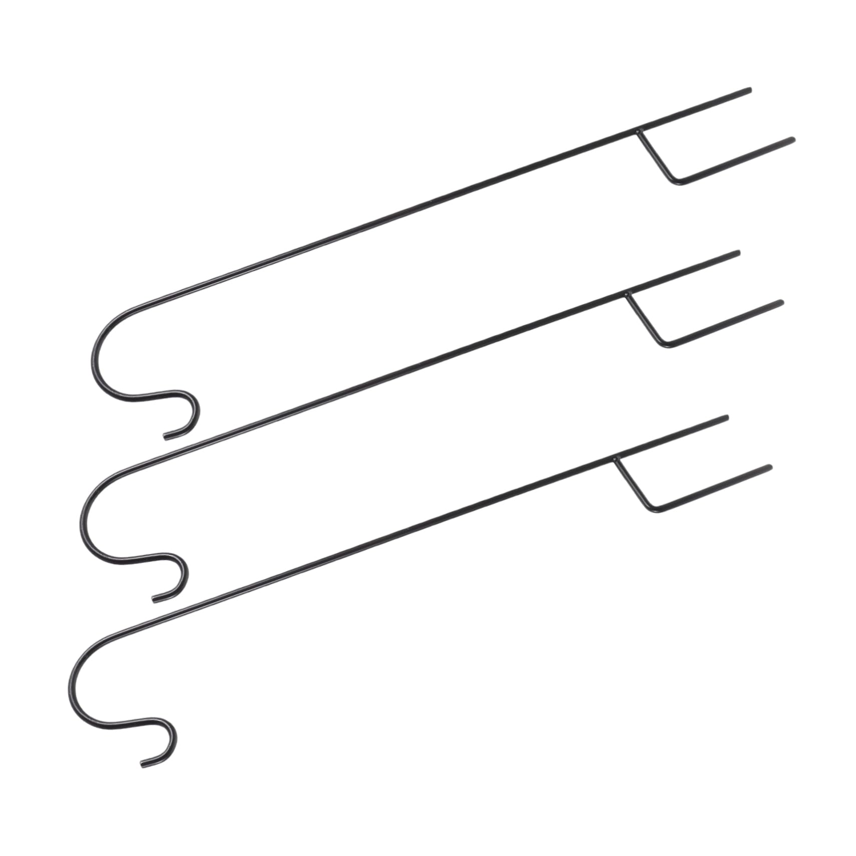Toddmomy Outdoor String Light Poles 3 Pack Garden Lantern Hangers Metal Hooks Shepherds Crooks for Courtyard