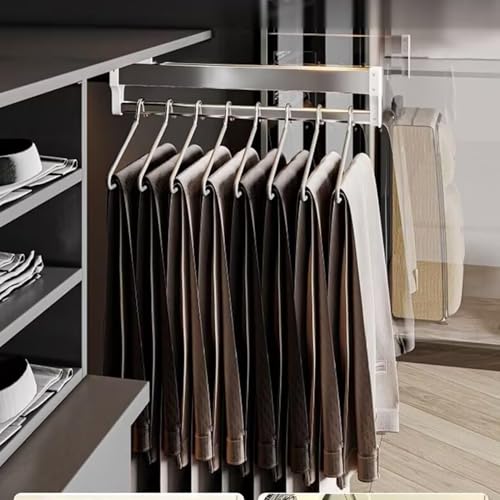 Varilla de armario extensible ajustable de 30 a 80 cm con doble guía deslizante para ropa 2