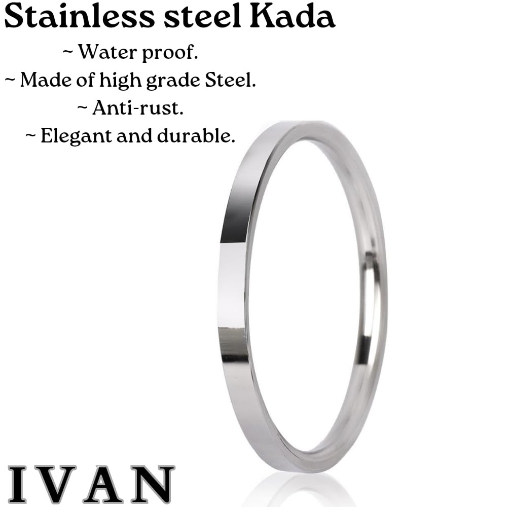 SUNRISE Stainless Steel Punjabi Sikh Gents Heavy Kada Bangle Bracelet With Stylish Gold Brass Line For Men | Wedding Day Gifts Husband (UNIVERSAL) (B0CH5B2D79) Amazon Price History, Amazon Price Tracker