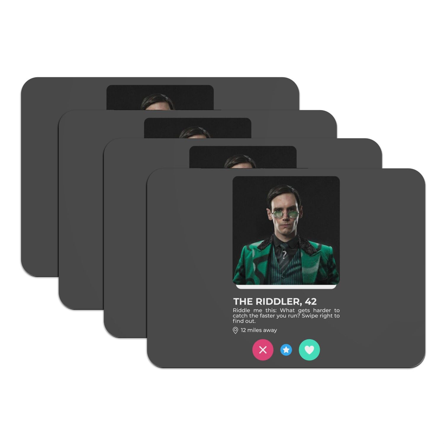 Set de table Riddler lot de 4 idée cadeau idéale pour fans de comics et soirées à thème