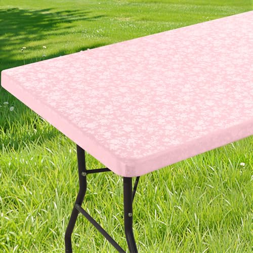 Image of Smiry Heavy Duty Vinyl Fitted Tablecloths for 8 Foot Rectangle Tables