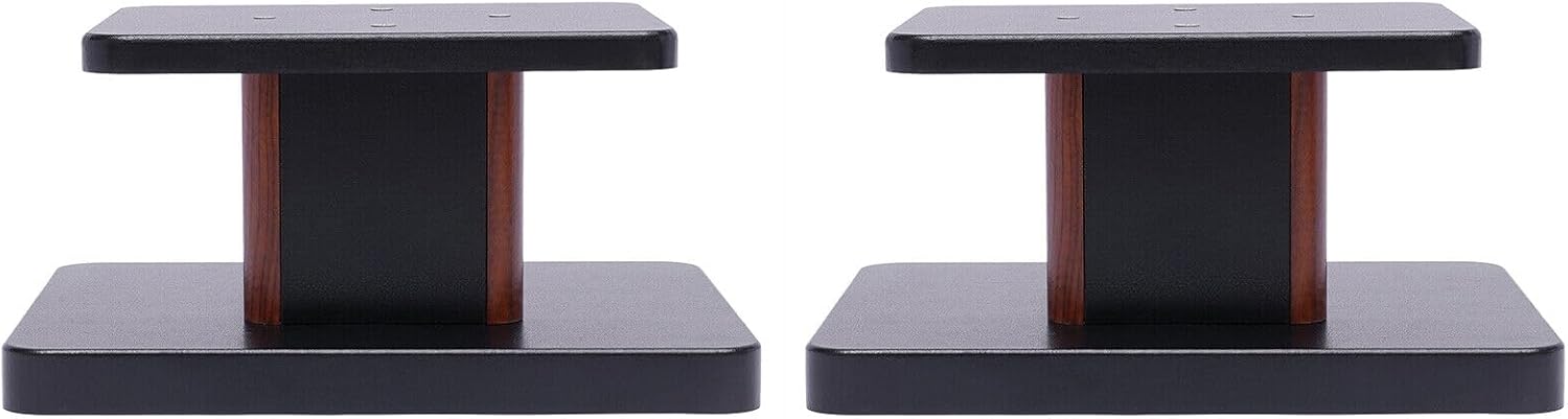 1 Pair Universal Wood Design Speaker Stands, Premium Surround Sound Home Theater Audio Stands, Bookshelf Speakers or Studio Monitors Stands (6" - Yellow Sandalwood)