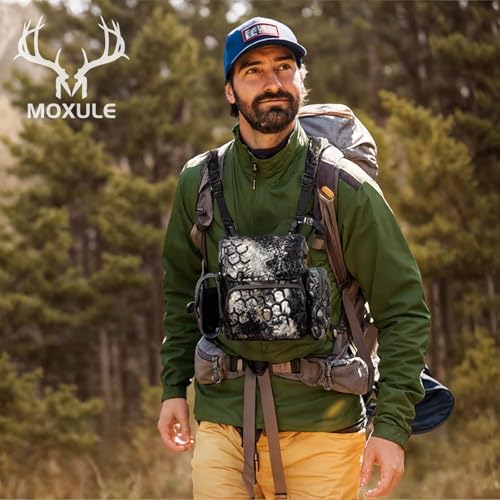 Image of MOXULE Binocular Harness Chest Pack: Waterproof Bino Case with Rangefinder Pocket for Birdwatching and Hiking- BINO R2 Pro