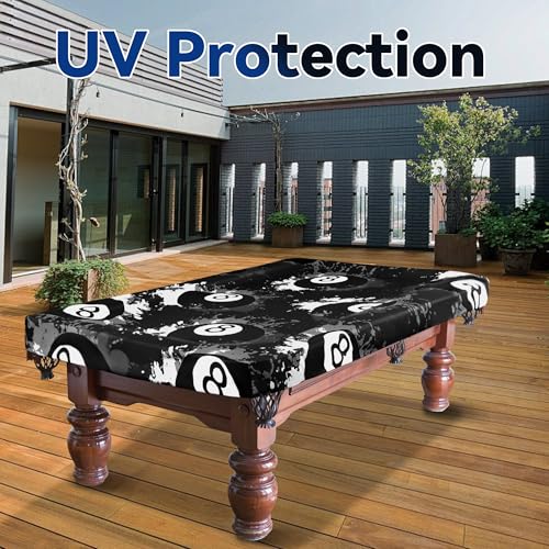 MABOZOO 8 Ball Pattern Billiard Pool Table Cover, Waterproof and Tearproof Snooker Table Cover for PoolTable, Indoor/Outdoor Pootable Accessories for Protecting Felt - Image 6