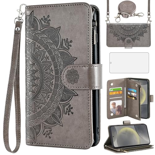 Samsung S24 FE 5G housse mandala avec support vidéo et verre inclus