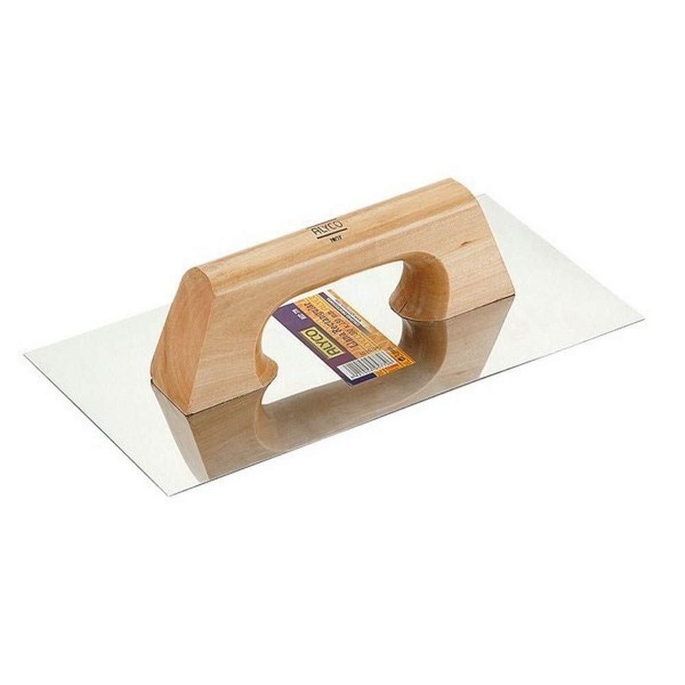 Alyco - Stainless Steel Rectangular Trowel, with Wooden Handle, 300 x 150 mm - 195770