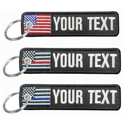 mvcen Custom Keychain, Personalized Embroidery Keychain 1 PC, Car Key Chains for Men Double Side, Cute Keychains for Women (Amercan flag) Cover
