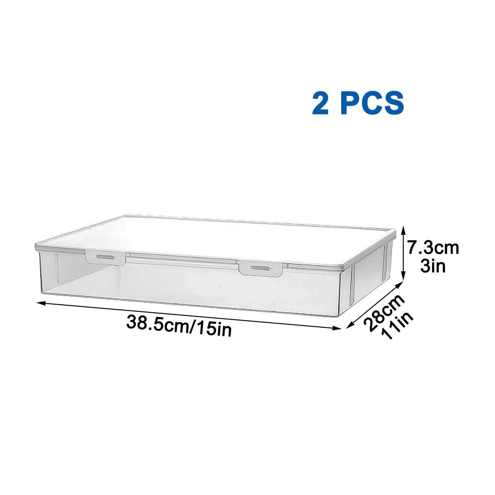 2 Pack Unterbett Aufbewahrung, Unterbettkommoden, Große Öffnung, Waschbar, Transparent, für Kleidung, Decken und Spielzeug(Small)