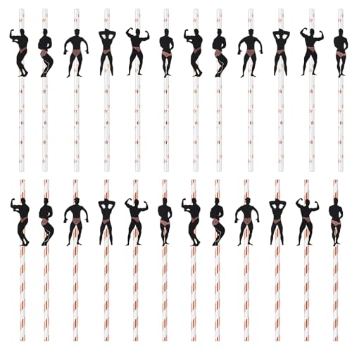 Atiloy 24 PCS Bachelorette Straws Disposable Bachelorette Party Straws Funny Stripper Pole Dancer Drinking Straws for Adult Bachelorette Party Favors Bridal Shower Girls Night