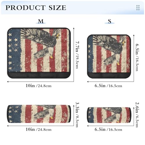 Image of National Flag and Eagle Independence Day Seat Belt Cover Pad 2 Pcs Soft Cute Seatbelt Covers Protector Support Head Neck Shoulder Strap for Car Seats High Chair Backpack for Adults Kids Women M