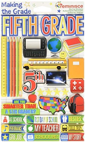 Reminisce Making the Grade 3D Sticker. This package contains one 7.5 inch x 4.5 inch self-adhesive sticker sheet. Sold separately. Made in China. image 2