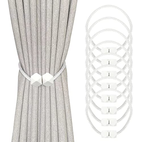 8 Piezas Alzapaños para Cortinas,Hebillas de Cortinas para Decoración del Hogar, Oficinas,Hoteles (Blanco)