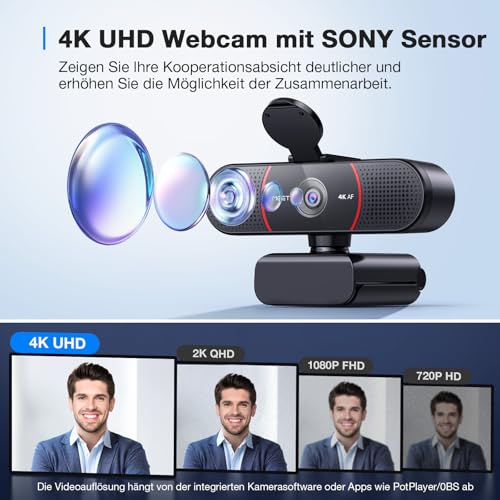 EMEET C960 4K Webcam PC Kamera mit Sony Sensor für Home Office Meeting – Ansicht 2