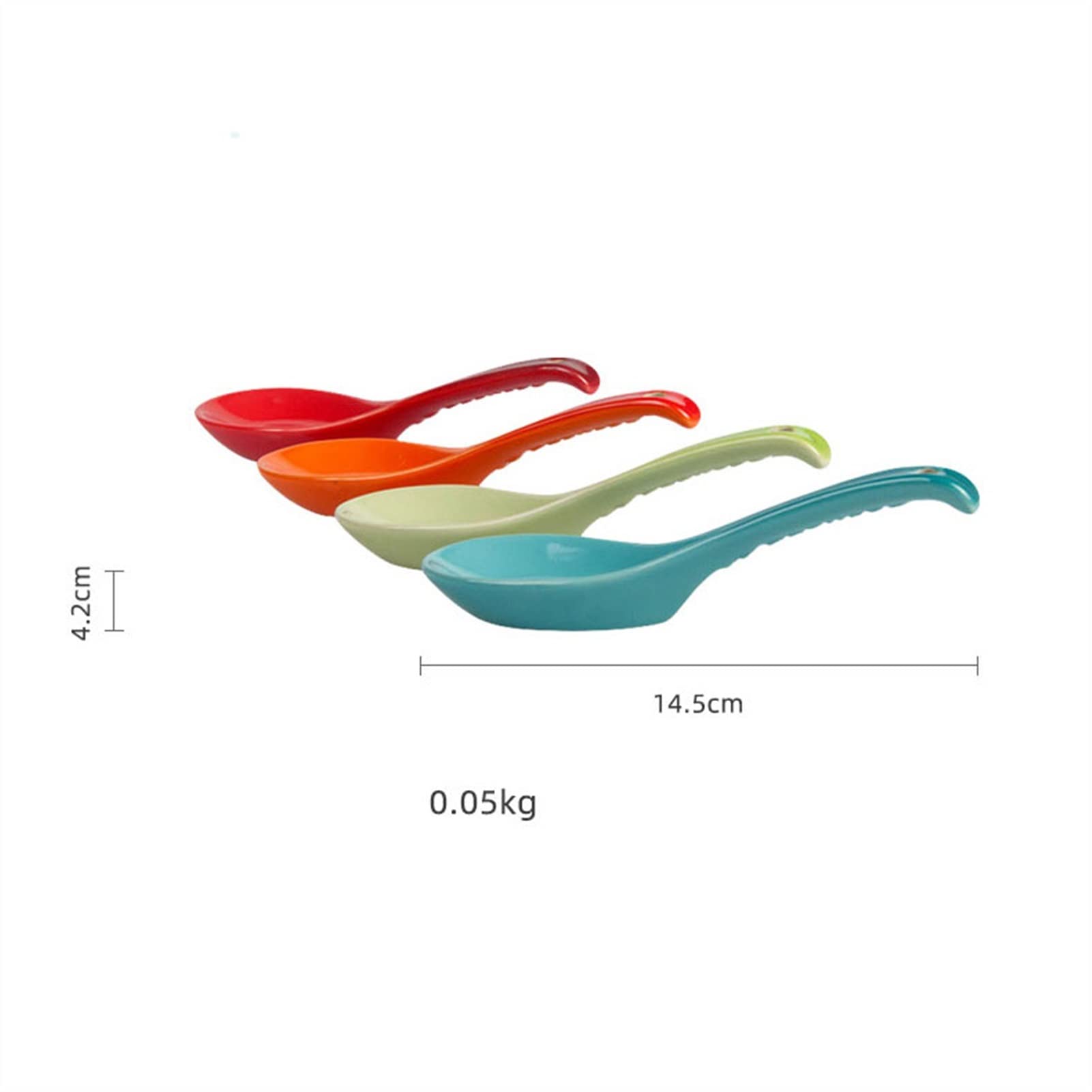Zestaw łyżek obiadowych 4 szt. Zestaw chińskich łyżek do zupy długi uchwyt kamionka porcelanowa łyżka do ryżu łyżka obiadowa/chochle do zupy (kolor: 1)