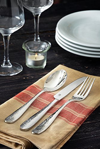 DANIALLI Modern Fidenza Hammered Silverware Set - 18/10 Stainless Steel Flatware Set for Elegant Dining - Dishwasher Safe Cutlery Set (80-Piece) DANIALLI Modern Fidenza Hammered Silverware Set - 18/10 Stainless Steel Flatware Set for Elegant Dining - Dishwasher Safe Cutlery Set (80-Piece)