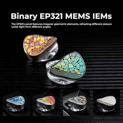 Image of HiFiGo Binary EP321 MEMS in-Ear Monitor, Direct-Drive MEMS Earphones, 3BA +2DD+1MEMS Hybrid IEM with Iridescent CNC Stainless Steel Faceplates for Musician Audiophile (3.5mm)