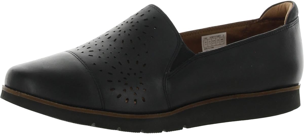 Cobb Hill Laci Twin-Gore Women's Slip-on Comfort Shoe Black Leather - 7 Wide