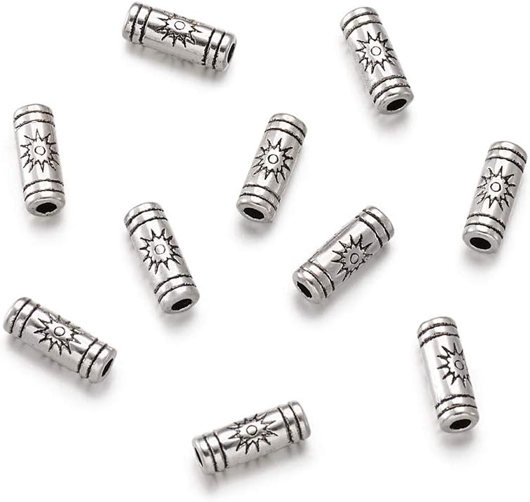 Similiar product not like stock photo not 50 pcsCraftdady 50Pcs Tibetan Silver Tube Spacer Beads 9.5x3.5mm Antique Silver Metal Column Loose Beads for Jewelry Making Hole: 2mmsi i