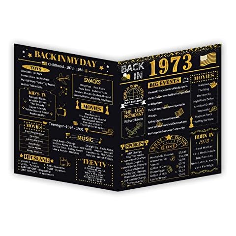 HOMANGA 50th Birthday Card for Men and Women, 50th Birthday Gifts for Men Women, Jumbo 50th Bday Card For Wife Husband, Unique 50th Anniversary Card, Black Gold 8x10 Inch Cover