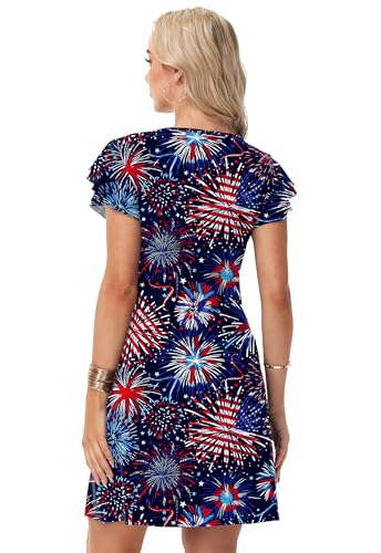 Image of AOBUTE Womens 4th of July Dress American Flag Party Dresses USA Parade Mini Dress