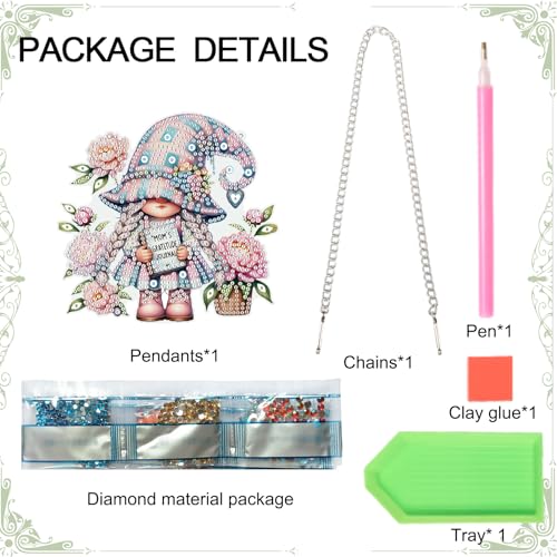 Image of AiYuanzsh Diamond Art Hanging Kits for Adults, Cute Girl DIY Crystal Rhinestone Painting Wreath Kits, Colored Point Crystal Diamond Art Window Pendants Home Garden Wall Door Birthday Festival Gifts