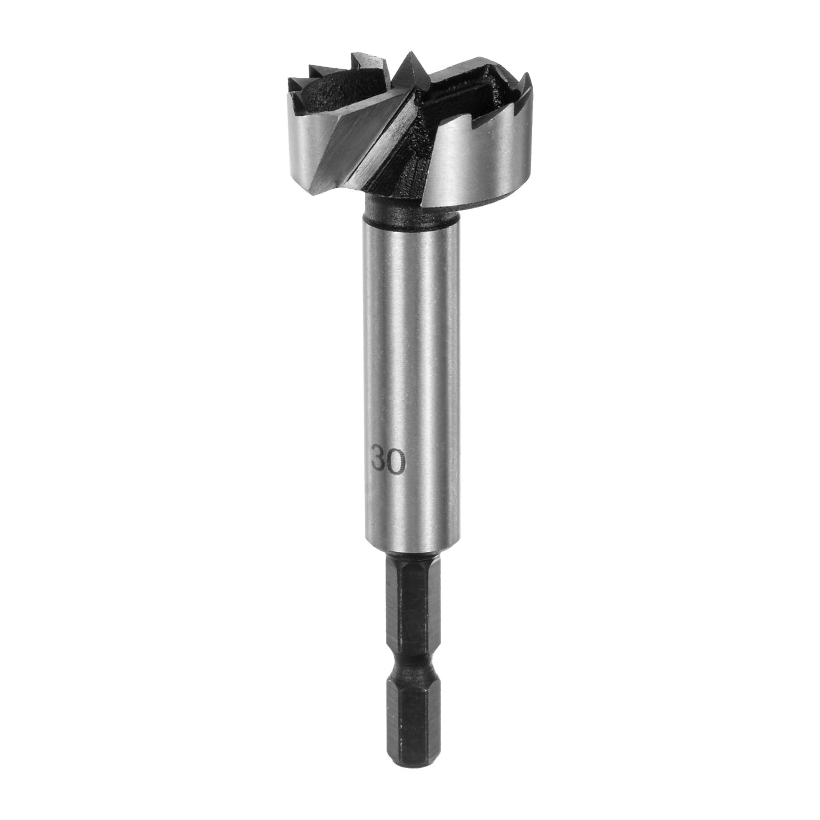M METERXITY Forstner Drill Bit for Woodworking 1-3/16in (30mm) Carbon Steel Tip Hex Shank Hinge Cutter for Hard Wood/Plastic/Plywood/MDF