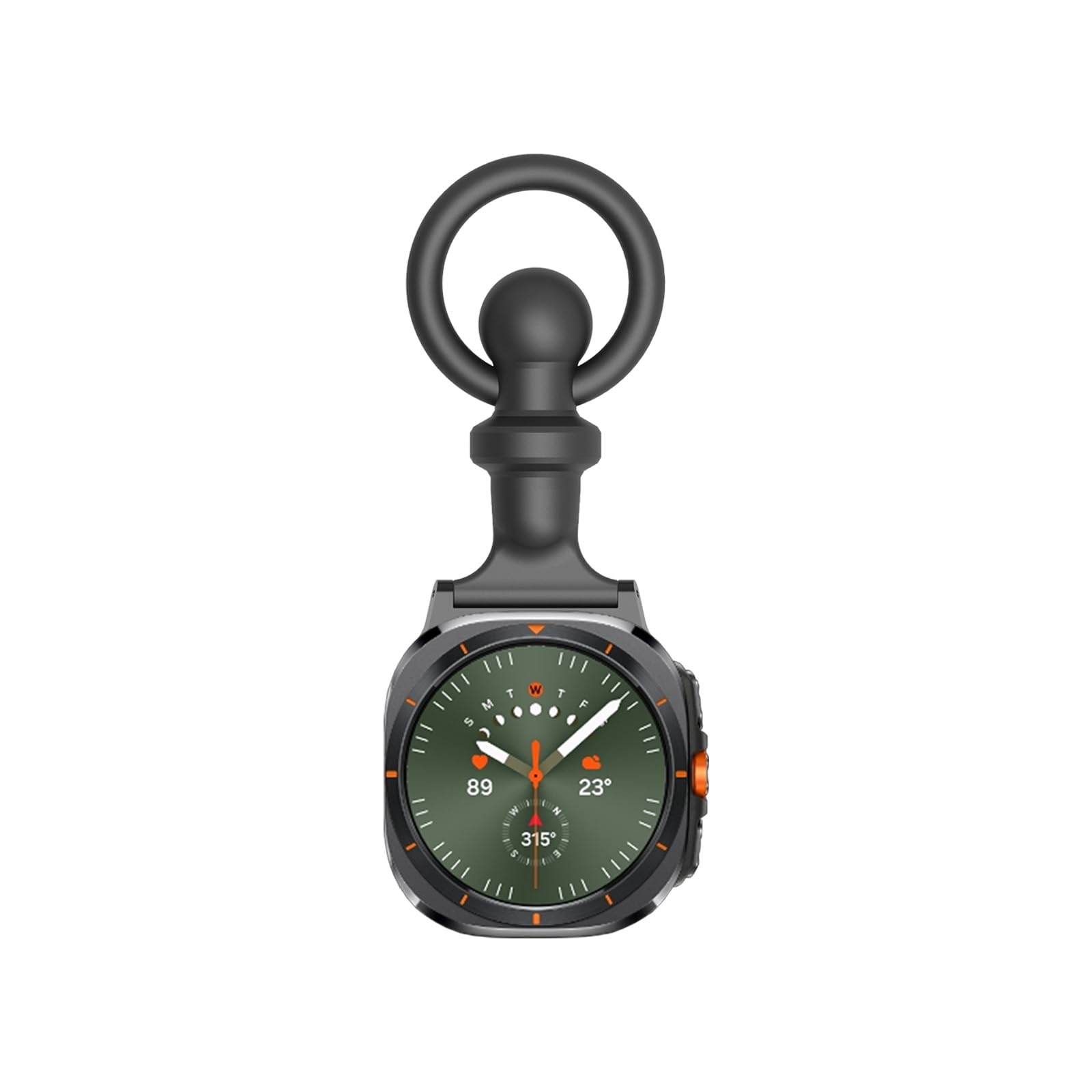 Wuryuema Nurse Watch Band Compatible with Samsung Galaxy Watch Ultra 47mm (2024) Watch Band Replacement,Silicone Nurse Watch Fob with Pin-On Brooch,No