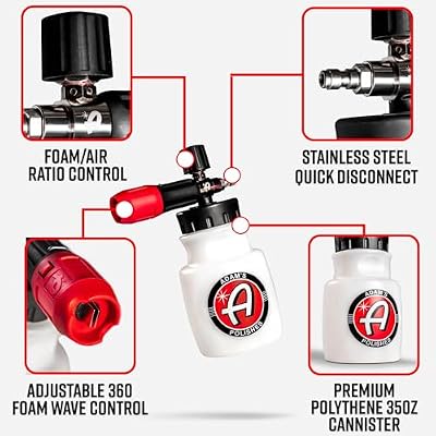 Adam's Polishes Premium Foam Cannon - Soap Sprayer for Car Wash | Sprayer Cannister for Pressure Washer 1/4 Quick Disconnect