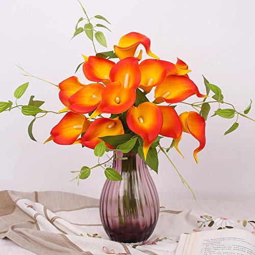 YUYAO Calla Lily Artificial Flowers Bridal Wedding Bouquets Latex Real Touch Lillies Flower