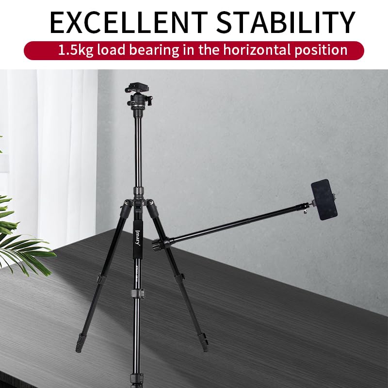 Image of BKN Extension Arm Rod Tripod Stand with 360 Ball Head Arm for Tripod, Phone, Camera, Action Camera, LED Lights, Tabletop Shooting Horizontal Arm Rod Overhead Mount with 1 /4 Screw (60cm Extended)
