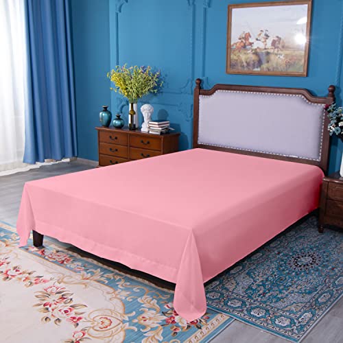Image of NTBAY King Microfiber Flat Sheet, 105 x 102, Pink