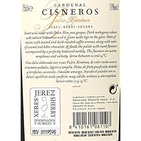 Sanchez Romate Pedro Ximenez Cardenal Cisneros Sherry 75 cl – Sanchez Romate